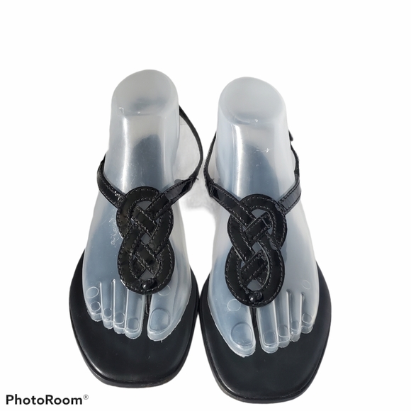 Cole Haan Shoes - Cole Haan Black Infinity Knot Slingback Sandals 8